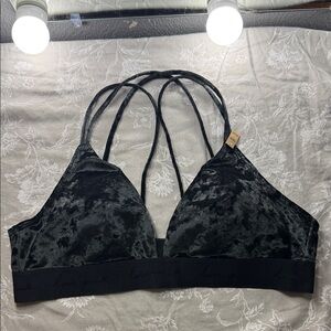 PINK Victoria's Secret Black Velvet Bralette
